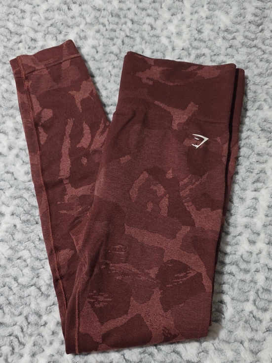 Gymshark Pants - Gymshark Maroon Camo Seamless Leggings